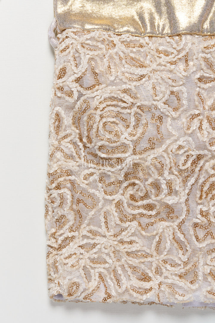 The Nesavu Girls Fancy Party Frock Girls Tissue Frock with Embroidery and Net Detailing for Parties Nesavu Nesavu girls tissue embroidered frock soft net bottom birthdays festive parties