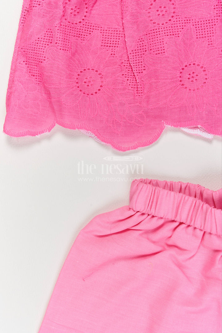 The Nesavu Girls Co-Ord Sets Girls Top and Pant Set with Smart Tailoring for Weddings and Parties Nesavu Nesavu Girls Top And Pant Set With Smart Tailoring