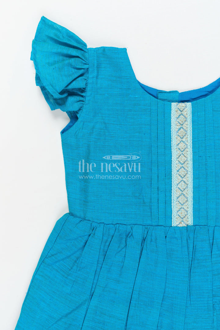 The Nesavu Girls Chanderi Frock Girls Traditional Frock for School Ethnic Days and Family Events Nesavu Nesavu traditional cotton frock for girls with ethnic design for school events and poojas