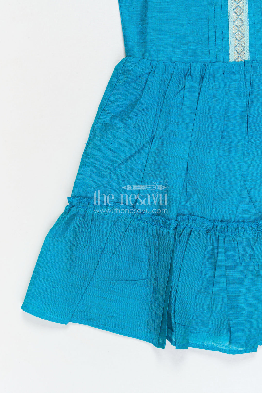 The Nesavu Girls Chanderi Frock Girls Traditional Frock for School Ethnic Days and Family Events Nesavu Nesavu traditional cotton frock for girls with ethnic design for school events and poojas