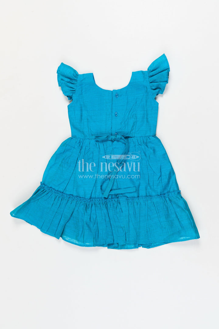 The Nesavu Girls Chanderi Frock Girls Traditional Frock for School Ethnic Days and Family Events Nesavu Nesavu traditional cotton frock for girls with ethnic design for school events and poojas