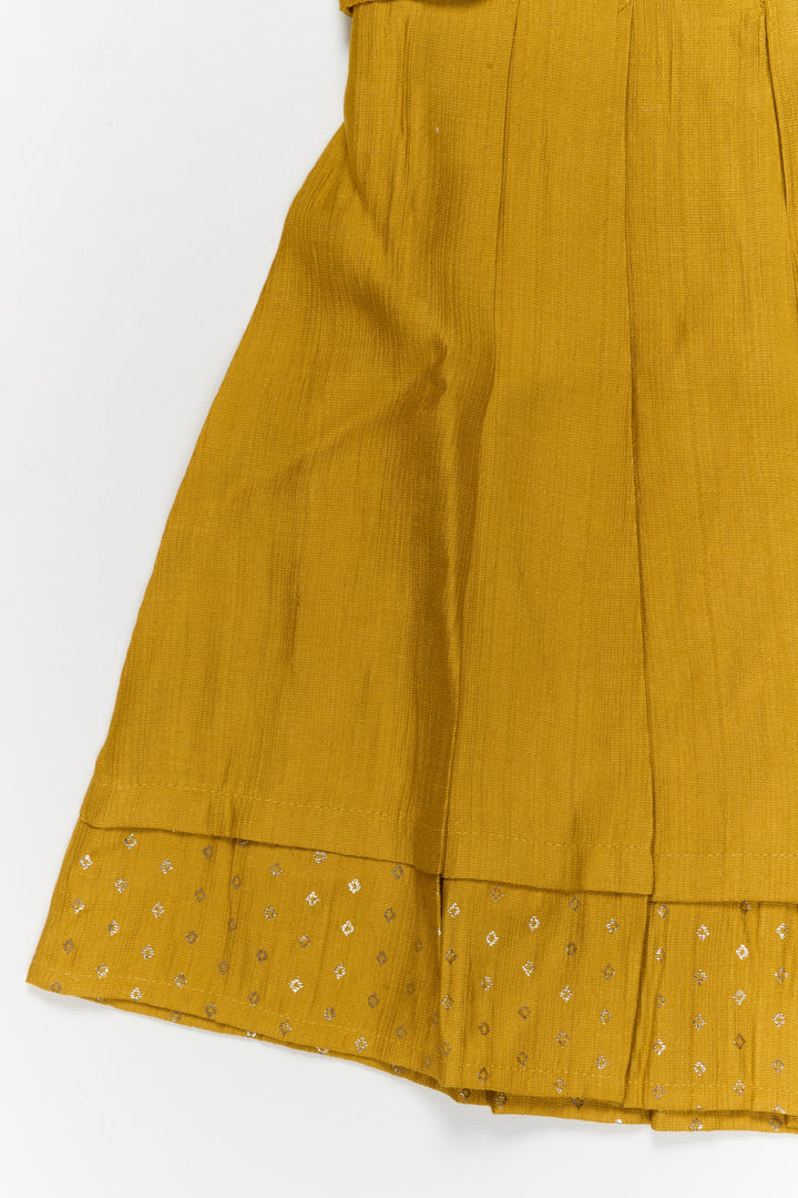 The Nesavu Girls Chanderi Frock Girls Traditional Silk Frock with Jacket for Weddings and Festive Functions Nesavu Nesavu girls silk frock with embroidered jacket – perfect for weddings and festive occasions