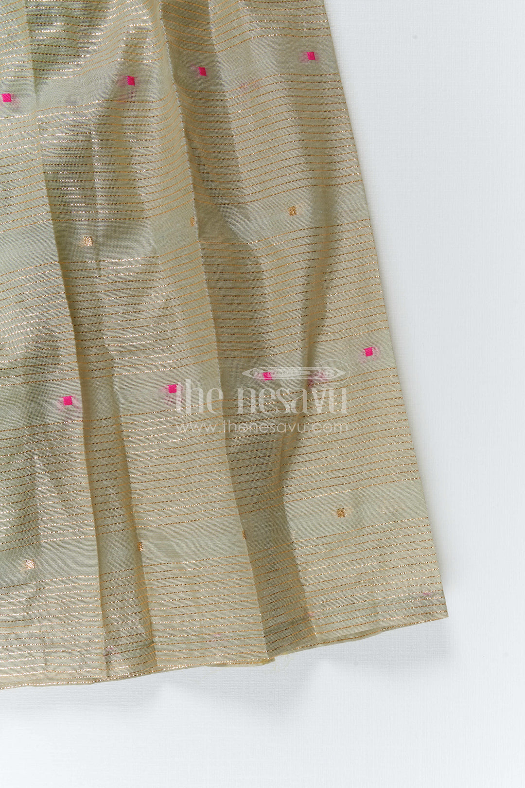 The Nesavu Girls Silk Gown Girls Traditional Silk Gown for Festive Family Occasions Nesavu Nesavu Girls Traditional Silk Gown With Demi Banaras Yoke For Festive Family Celebrations