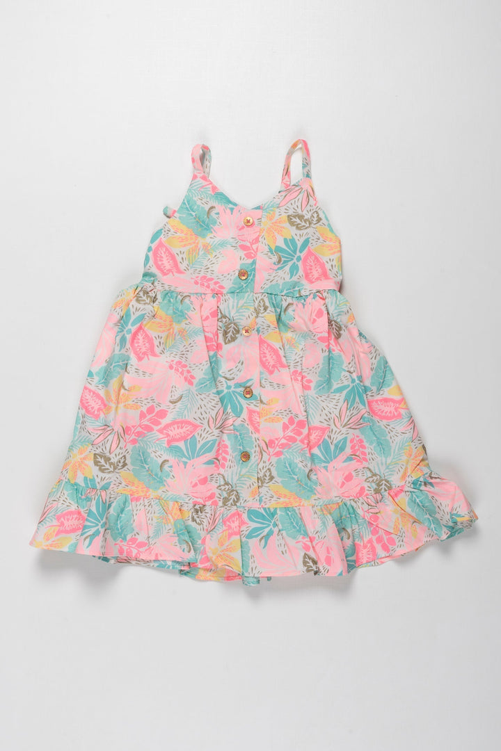 The Nesavu Girls Cotton Frock Girls Tropical Print Summer Frock - Vibrant and Breezy Nesavu Shop Girls Summer Dresses | Floral Fun for Playful Days | The Nesavu