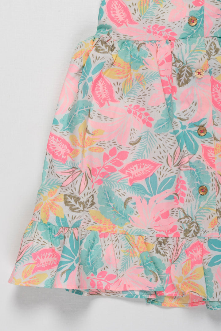 The Nesavu Girls Cotton Frock Girls Tropical Print Summer Frock - Vibrant and Breezy Nesavu Shop Girls Summer Dresses | Floral Fun for Playful Days | The Nesavu
