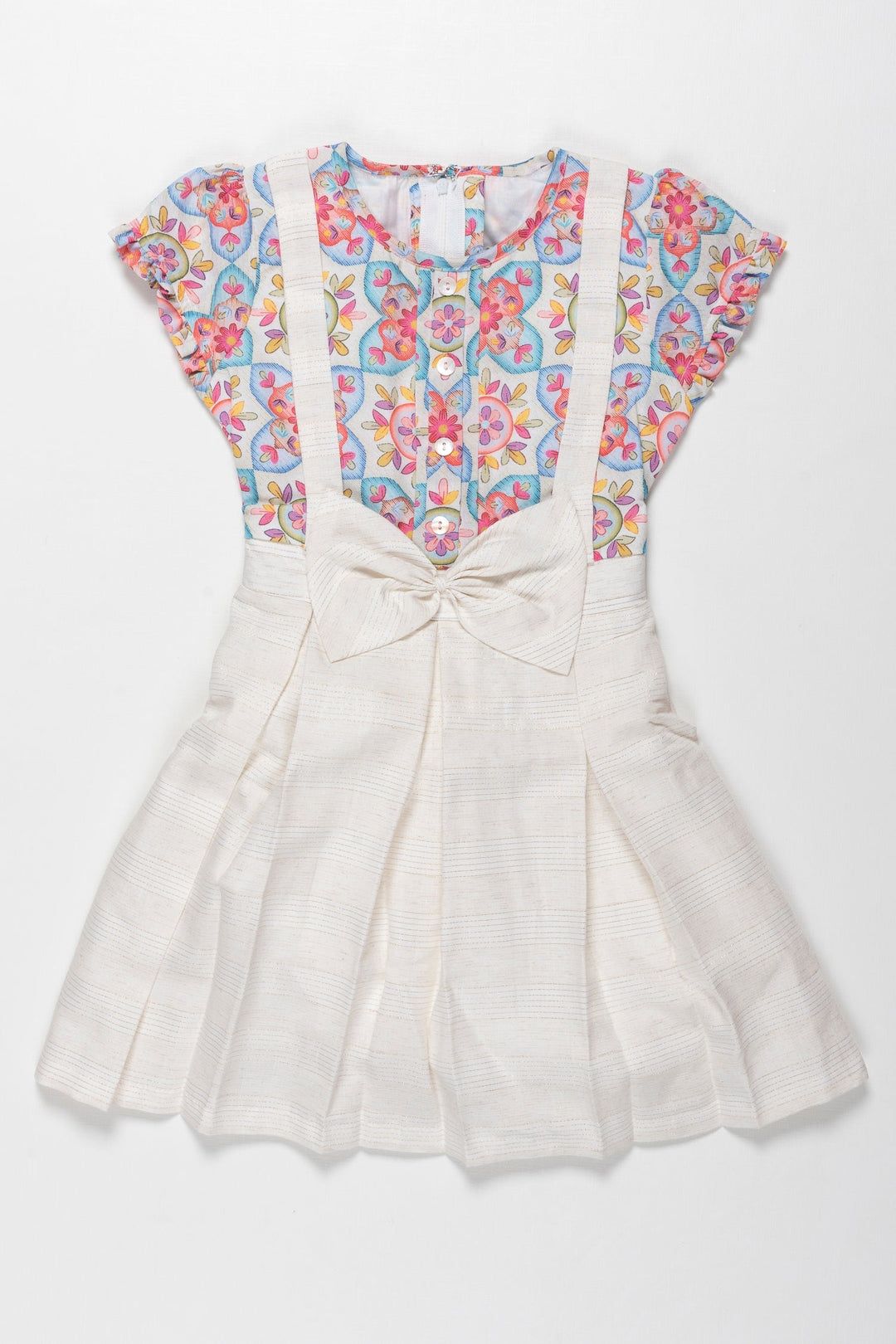 The Nesavu Girls Cotton Frock Girls Vibrant Summer Blossom Cotton Dress with Bow Detail Nesavu Shop Colorful Floral Girls Dresses | Summertime Chic & Comfort | The Nesavu