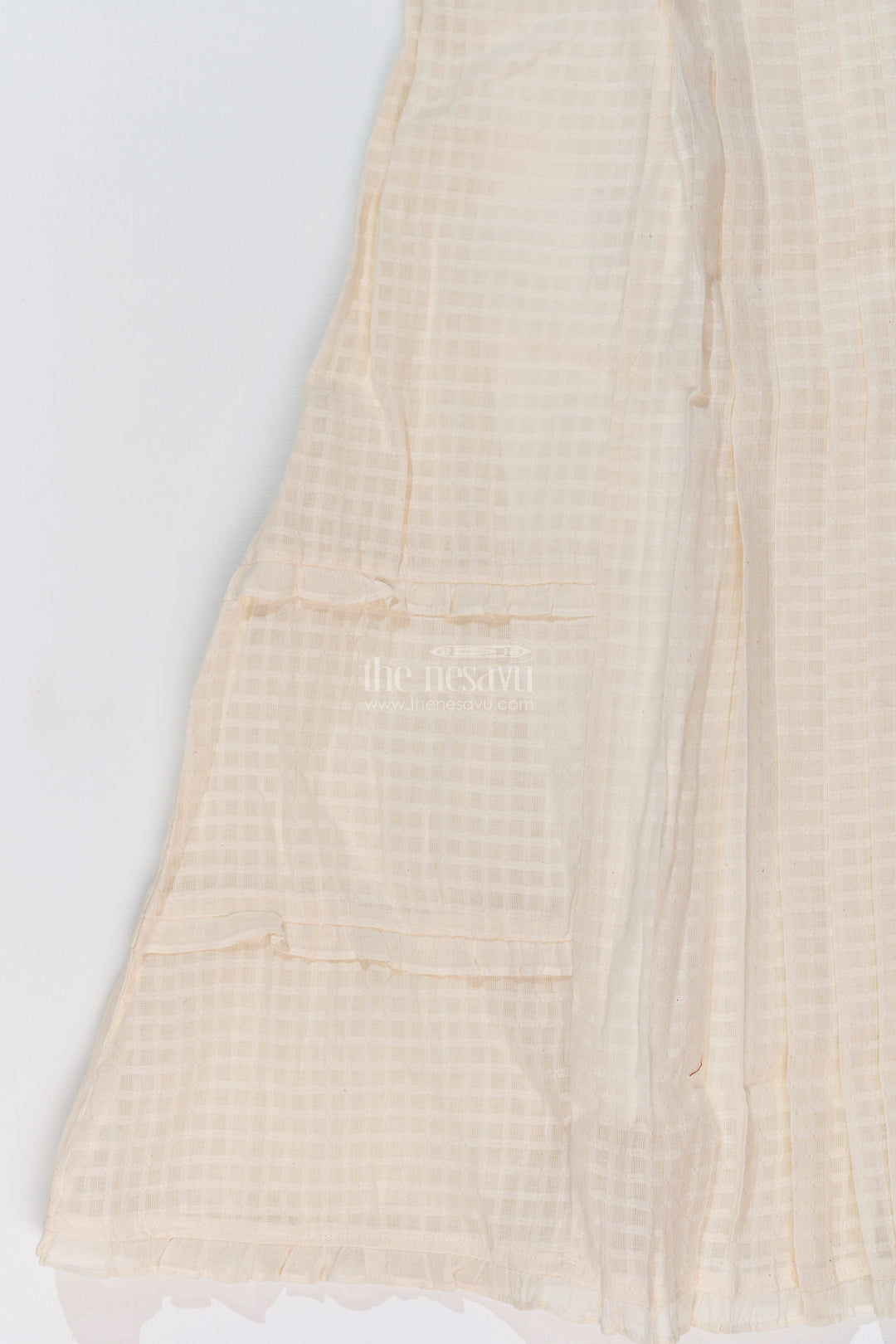 The Nesavu Girls Cotton Frock Girls White Lace Frock with Delicate Embroidery and Pleated Skirt for a Timeless Look Nesavu Nesavu Girls White Lace Frock Delicate Embroidery Pleated Flared Skirt