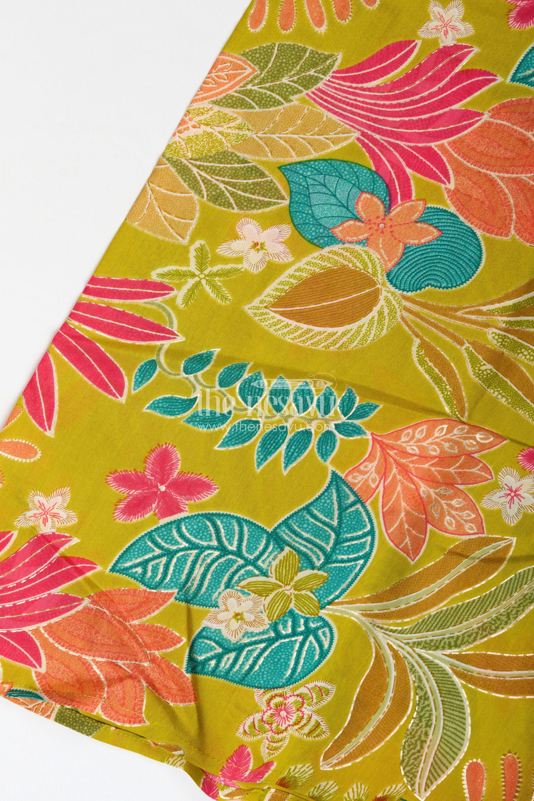 The Nesavu Girls Casual Set Girls Yellow Casual Dress in Muslin Silk with Digital Printed Patterns and Stylish Two-Piece Set Nesavu Nesavu Girls Yellow Muslin Silk Casual Dress Set Digital Prints Stylish Everyday Appeal
