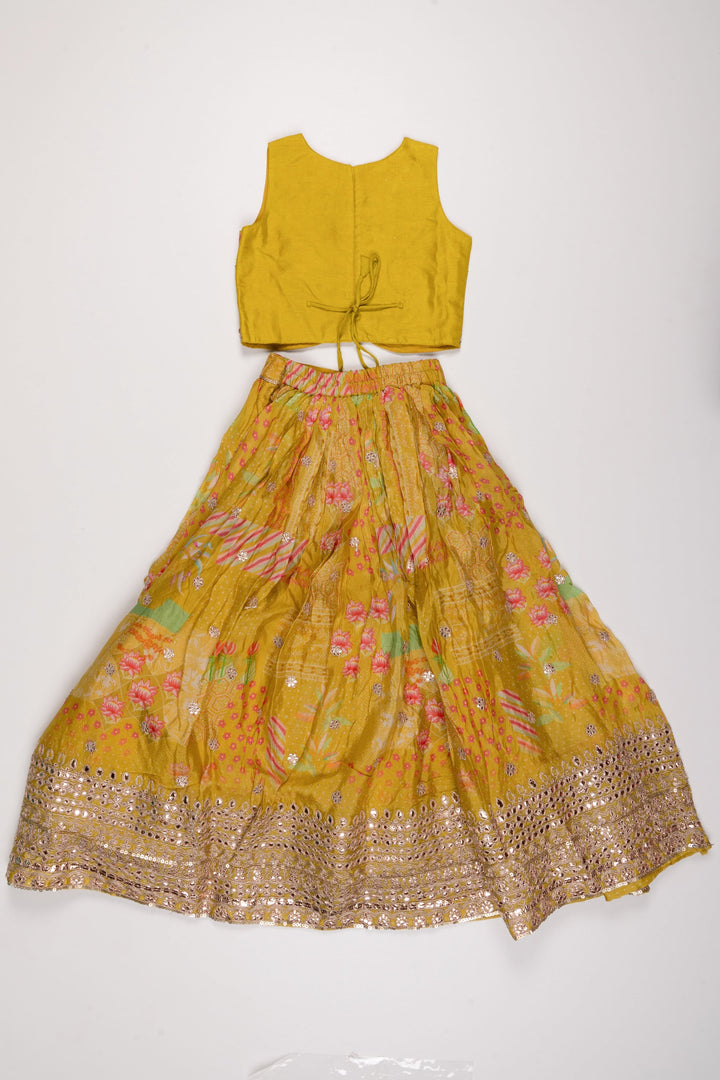 The Nesavu Girls Lehenga Choli Golden Yellow Sunshine Lehenga Set for Girls Nesavu Girls Festive Golden Yellow Lehenga Set | Traditional Indian Wear | The Nesavu