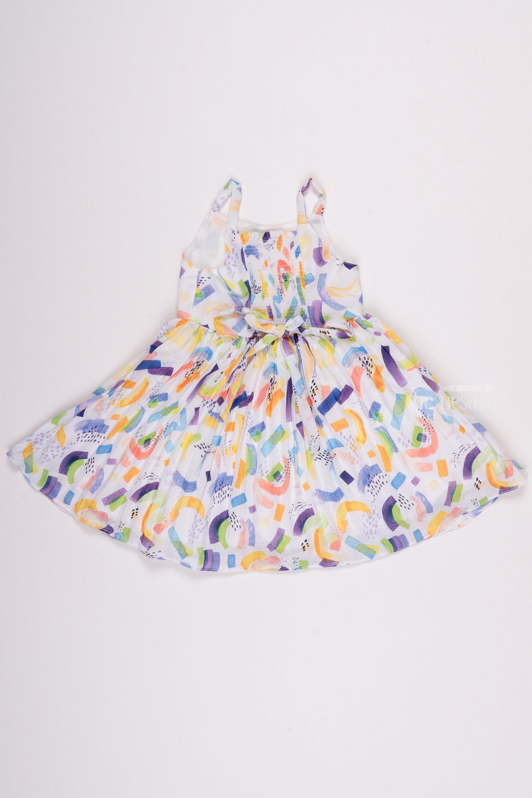 The Nesavu Girls Fancy Frock Gorgeous Abstract Blue: Simple Design Frock - Fancy Frock with Collared Overcoat for Girls Nesavu Adorable Baby Fancy Wear Collection | Daily Wear Fancy Frocks for Children | The Nesavu