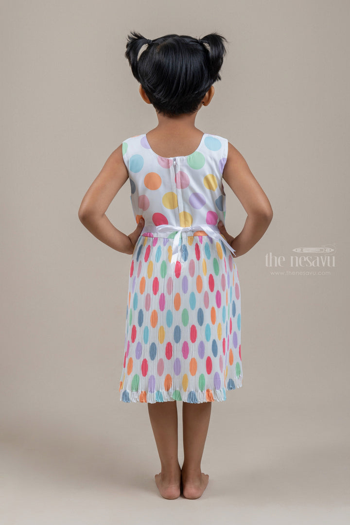 The Nesavu Baby Frock / Jhabla Gorgeous Multicolored Polka Dot Printed White Party Wear Frock For Baby Girls psr silks Nesavu