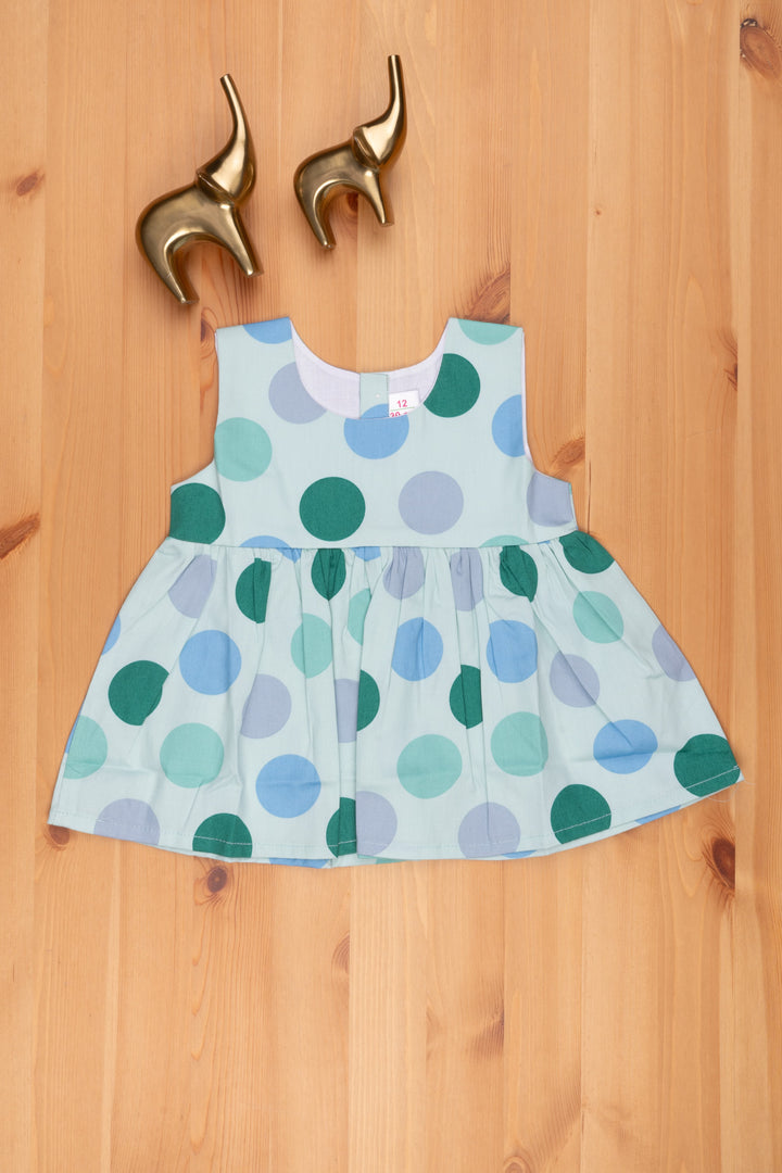 The Nesavu Baby Frock / Jhabla Green Baby Dress with Timeless Polka Dot Design Nesavu 12 (3M) / Green BFJ453C-12 Fancy Dresses For baby Girls | Buy Green Baby Frocks online | The Nesavu
