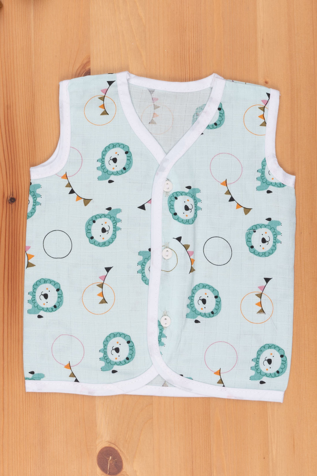 The Nesavu Baby Jhables Green Baby Jhabla: Lovely Animal Printed Cotton Design Nesavu 10 (NB) / Green IF010A-10 New Borns Dress Online | Dungarees For Kids | The Nesavu