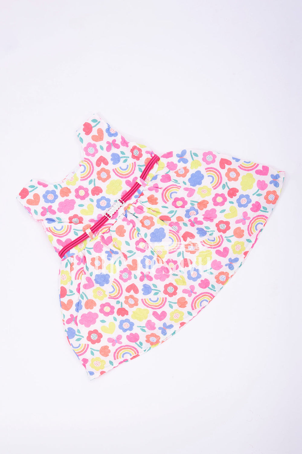 The Nesavu Baby Fancy Frock Green Base Multicolor Popcorn Print Baby Fancy Frock Nesavu Green Base Multicolor Popcorn Print Baby Fancy Frock - Nesavu