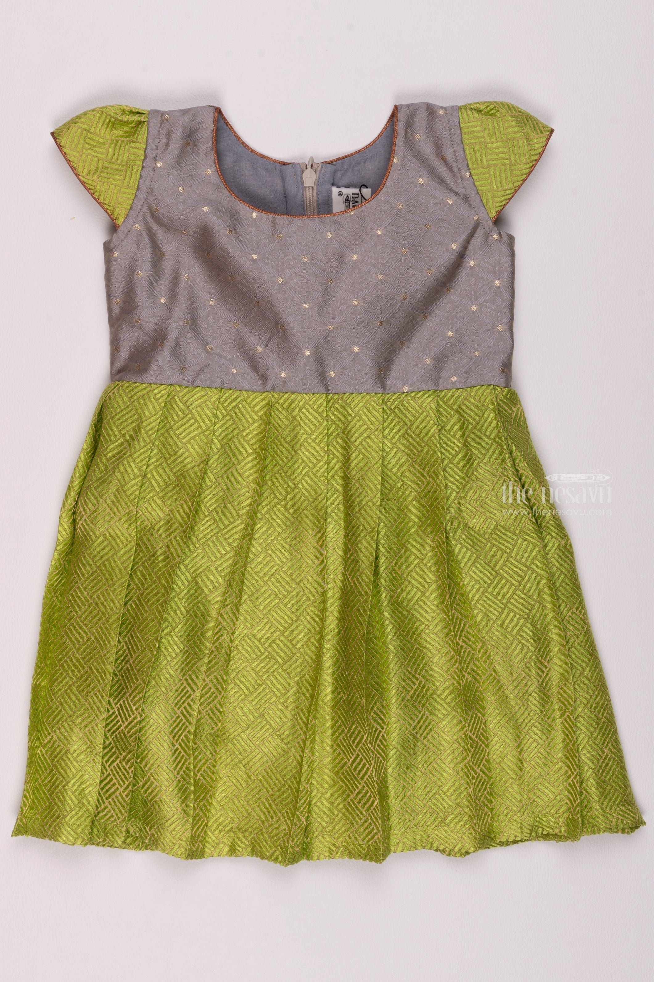 Floral Printed Green Anarkali Suit With Ruffled Sleeves