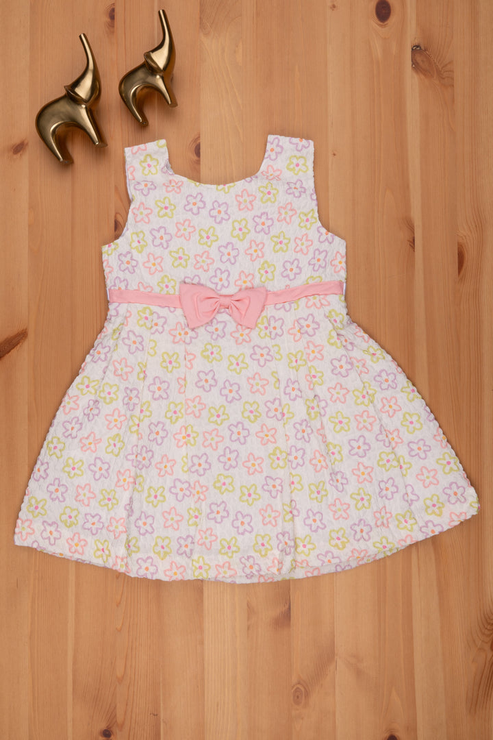 The Nesavu Baby Frock / Jhabla Green-White Chikan Designer Dress for Infants Nesavu 14 (6M) / multicolor BFJ439B-14 New Born Baby Frock Online | Floral Green Baby Frock | The Nesavu
