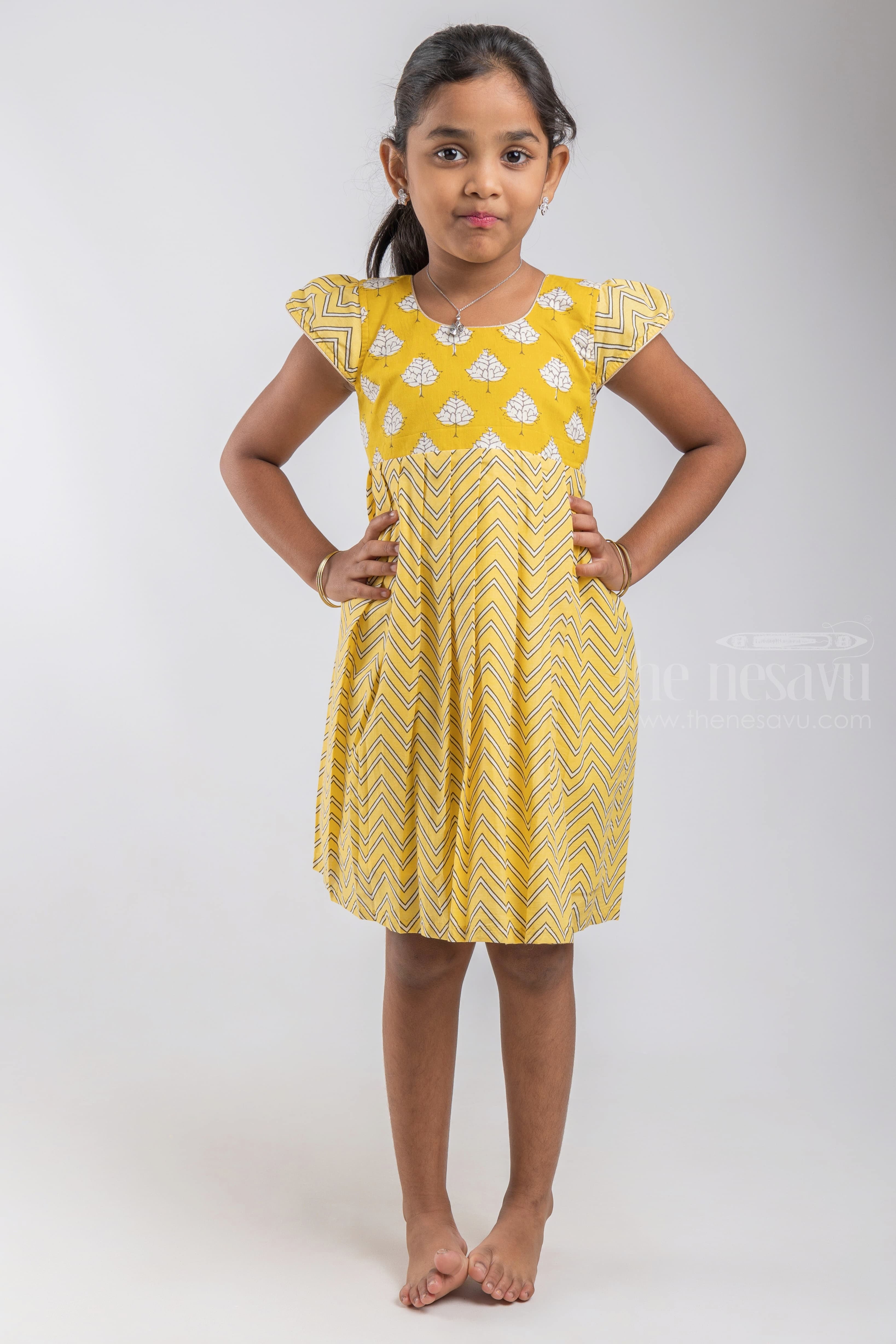 Yellow Soft Cotton Frock Birthday Dress Design Ideas The Nesavu The Nesavu