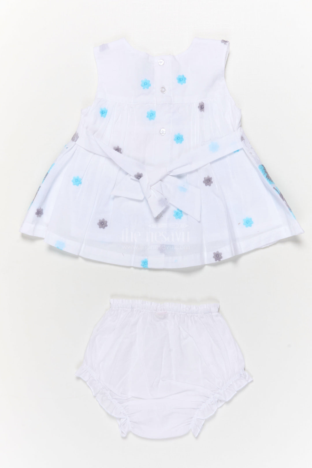 The Nesavu Baby Cotton Frocks Hakoba Cotton Frock for Baby Girls with Embroidery and Bloomers Nesavu Nesavu baby girl hakoba frock with thread embroidery and bloomers for festive or casual wear