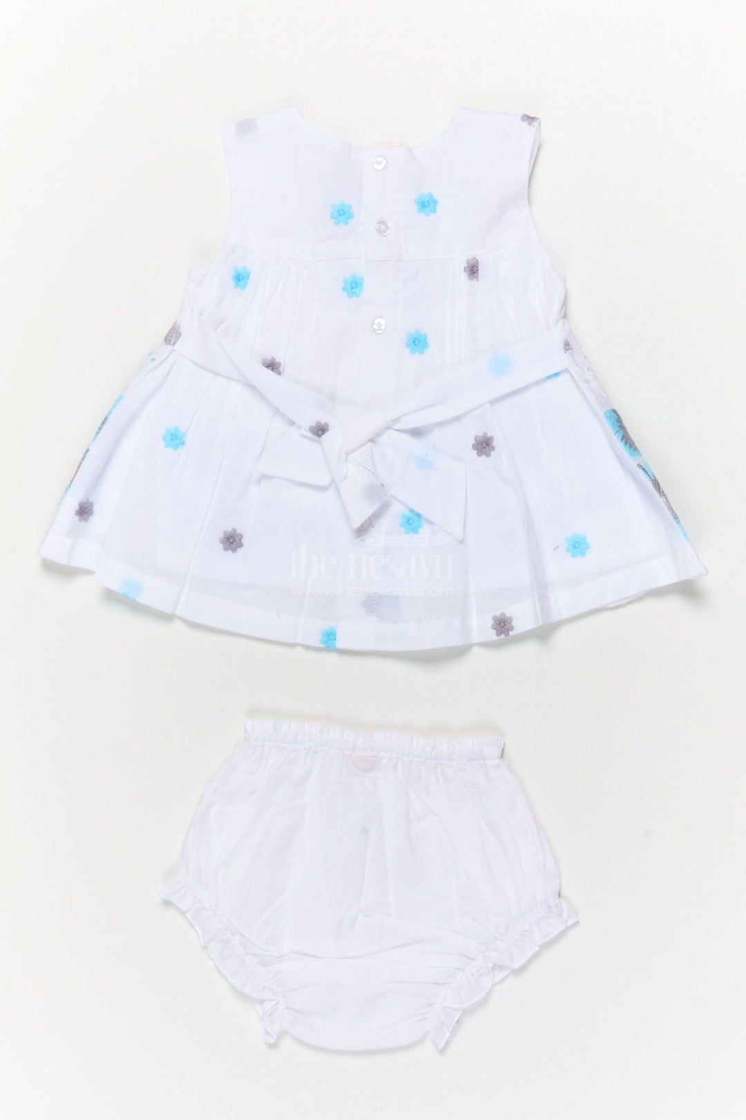 The Nesavu Baby Cotton Frocks Hakoba Cotton Frock for Baby Girls with Embroidery and Bloomers Nesavu Nesavu baby girl hakoba frock with thread embroidery and bloomers for festive or casual wear
