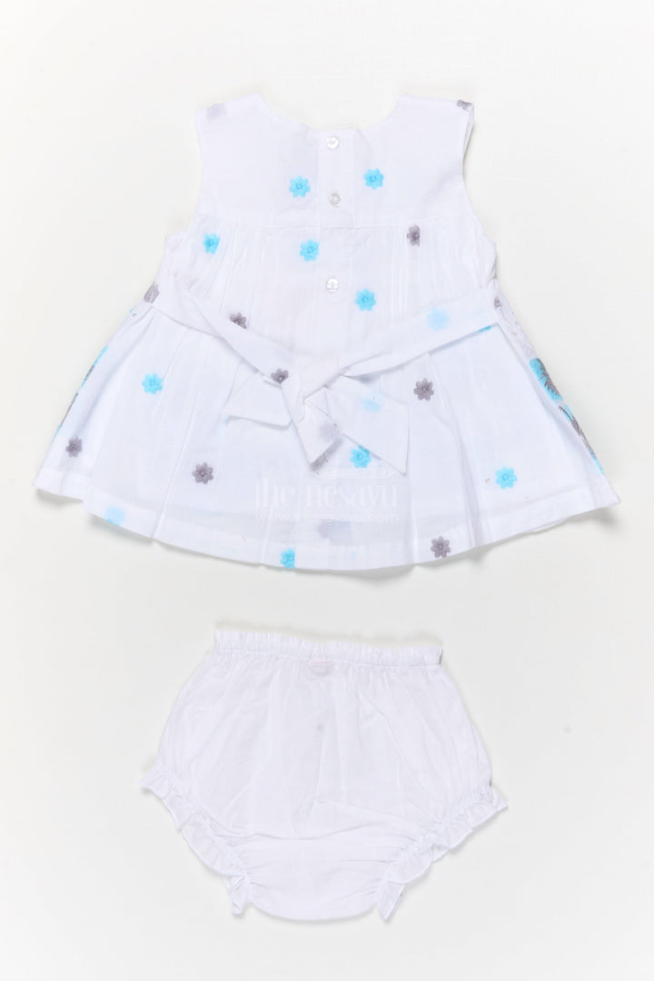The Nesavu Baby Cotton Frocks Hakoba Cotton Frock for Baby Girls with Embroidery and Bloomers Nesavu Nesavu baby girl hakoba frock with thread embroidery and bloomers for festive or casual wear