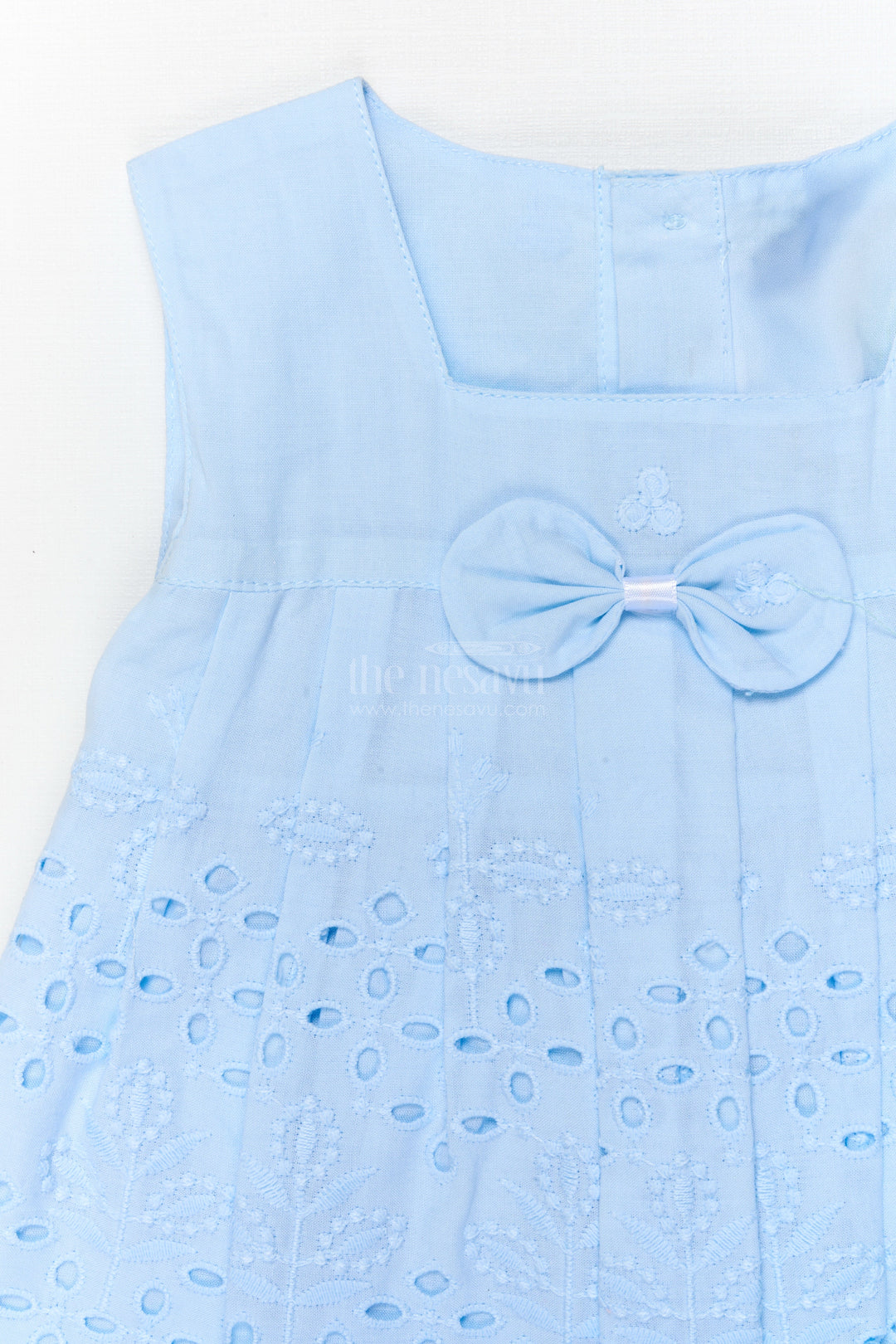 The Nesavu Baby Cotton Frocks Hakoba Embroidered Cotton Frock Set for Baby Girls with Bloomers Nesavu Nesavu baby girl hakoba frock set with embroidery and bloomers for naming day or festive wear