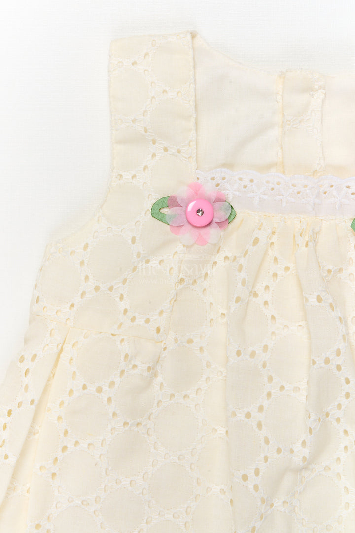 The Nesavu Baby Cotton Frocks Hakoba Frock with Bloomers for Baby Girls’ First Outings Nesavu Nesavu baby hakoba frock with floral details and bloomers for first outings and gifting