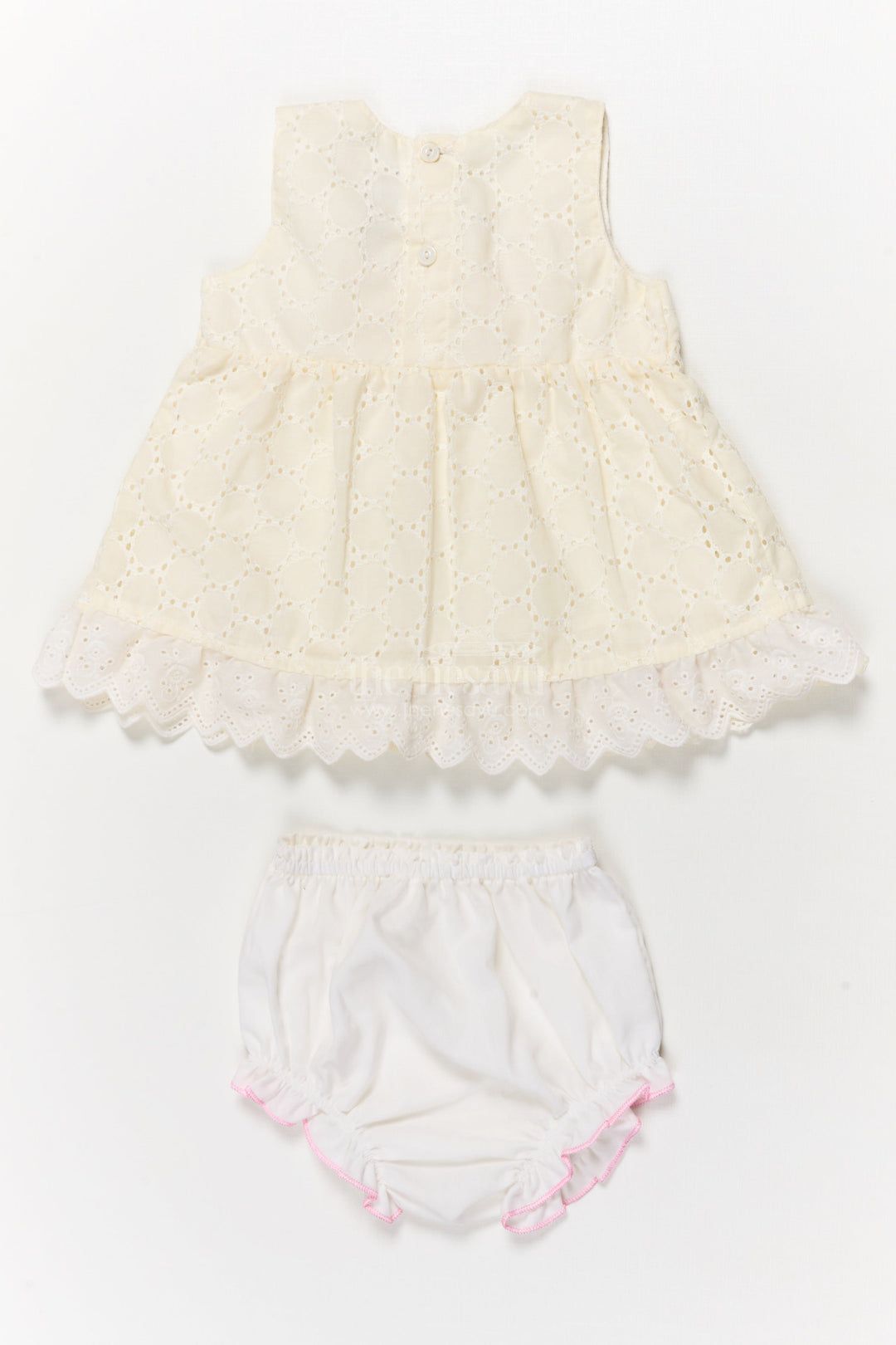 The Nesavu Baby Cotton Frocks Hakoba Frock with Bloomers for Baby Girls’ First Outings Nesavu Nesavu baby hakoba frock with floral details and bloomers for first outings and gifting
