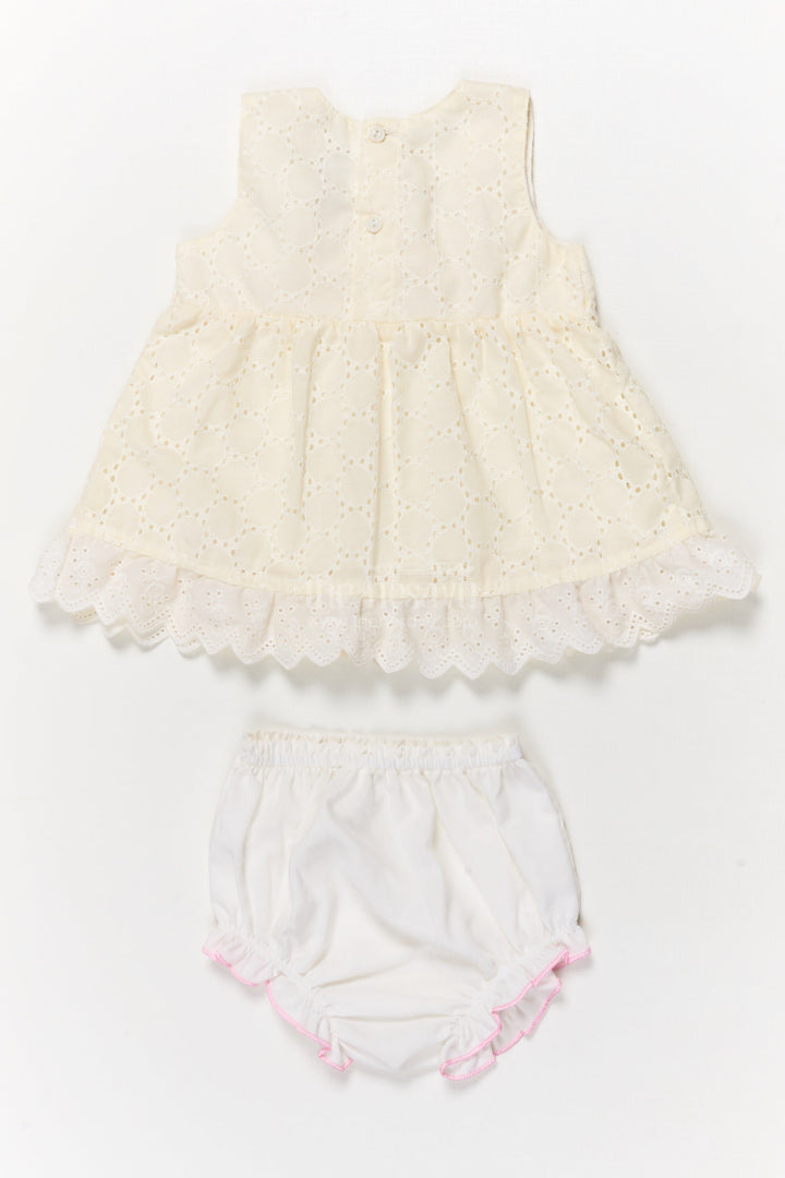 The Nesavu Baby Cotton Frocks Hakoba Frock with Bloomers for Baby Girls’ First Outings Nesavu Nesavu baby hakoba frock with floral details and bloomers for first outings and gifting