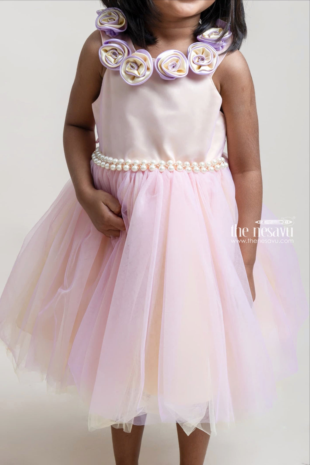 The Nesavu Girls Tutu Frock Hand-Made Flower Embellished Yellow Net Frock For Baby Girls Nesavu Party Wear Frocks For New Born Girls | New Collection | The Nesavu
