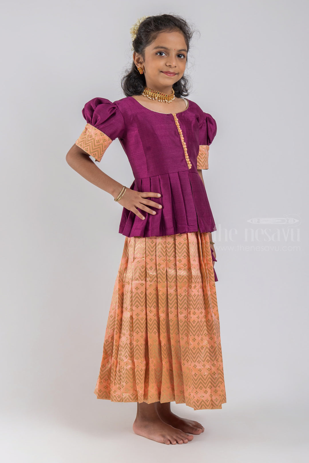 The Nesavu Pattu Pavadai Handwoven Pattu Pavadai Chattai: Authenticity Meets Elegance psr silks Nesavu