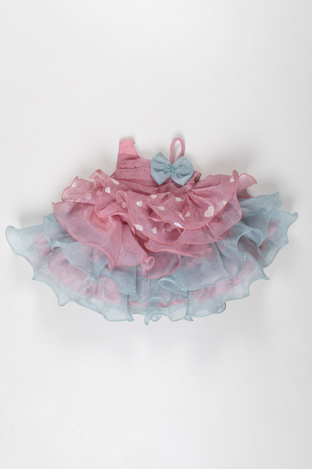 The Nesavu Girls Fancy Frock Heartfelt Whispers Tulle Party Frock: Where Whimsy Meets Grace Nesavu 16 (1Y) / Pink / Organza PF184A-16 Lavender Rose Heart Tulle Dress for Girls | Bespoke Floral Party Frock Online | The Nesavu