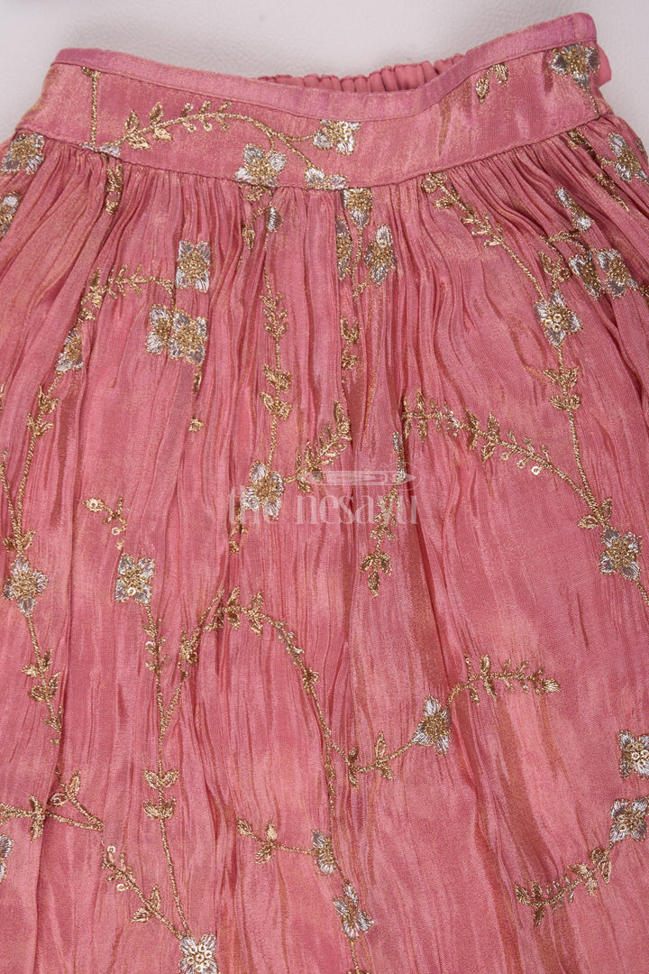 The Nesavu Girls Lehenga Choli Infant Christmas Outfit in Georgette Lehenga Choli with Embellished Details Nesavu Nesavu GL546A Infant Christmas Lehenga Choli Set Georgette Embellished Details