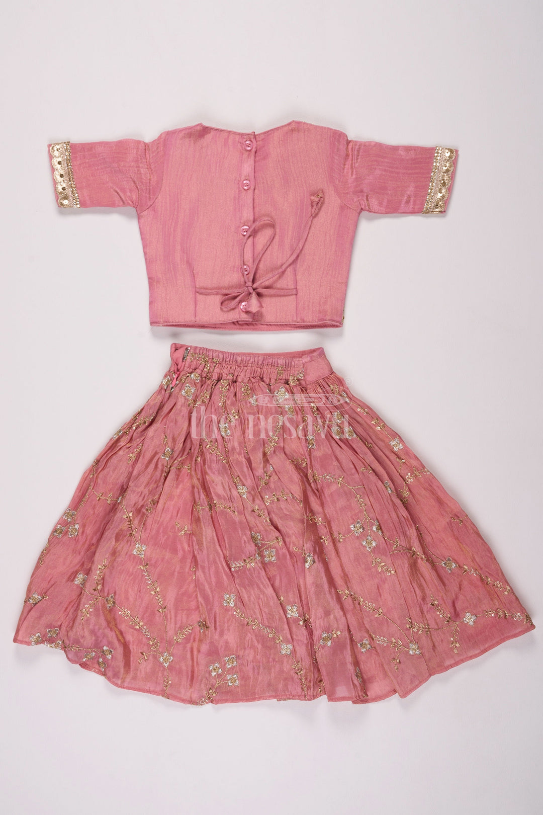 The Nesavu Girls Lehenga Choli Infant Christmas Outfit in Georgette Lehenga Choli with Embellished Details Nesavu Nesavu GL546A Infant Christmas Lehenga Choli Set Georgette Embellished Details