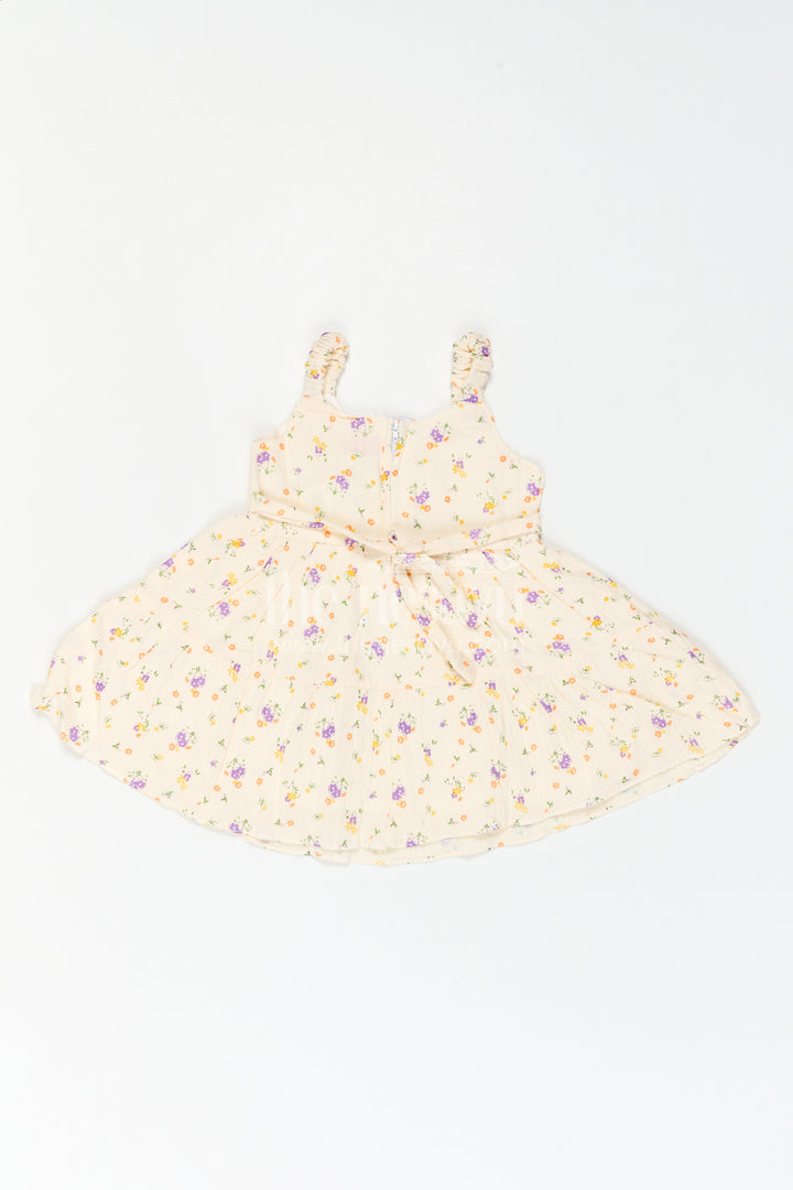 The Nesavu Baby Cotton Frocks Infant Floral Frock for Birthday Playdates Nesavu Nesavu Infant Floral Frock For Birthday Playdates With Muslin Cotton And Butterfly Detail