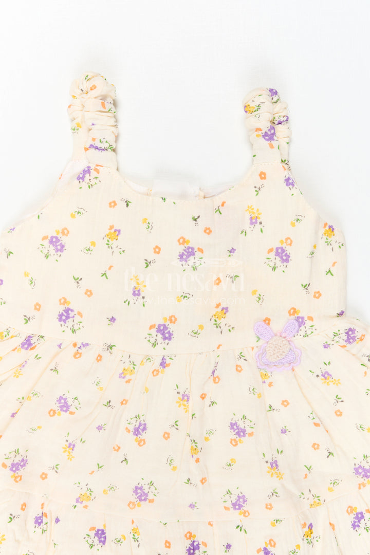 The Nesavu Baby Cotton Frocks Infant Floral Frock for Birthday Playdates Nesavu Nesavu Infant Floral Frock For Birthday Playdates With Muslin Cotton And Butterfly Detail