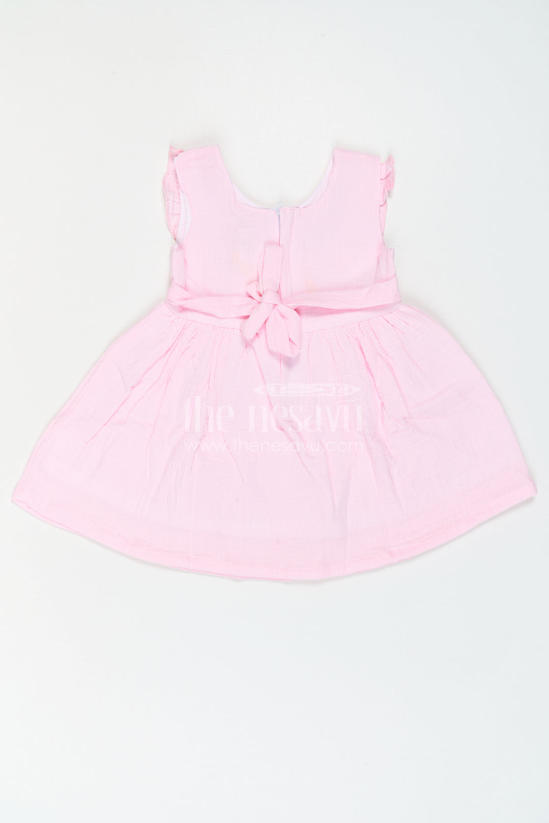 The Nesavu Baby Cotton Frocks Infant Girl Frock for Festive Family Portraits Nesavu Nesavu Infant Girl Frock For Festive Family Portraits With Soft Muslin Cotton And Thread Work
