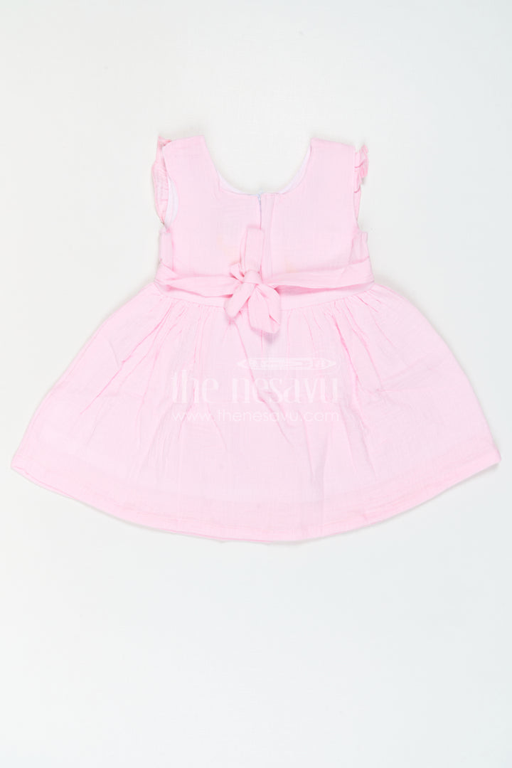 The Nesavu Baby Cotton Frocks Infant Girl Frock for Festive Family Portraits Nesavu Nesavu Infant Girl Frock For Festive Family Portraits With Soft Muslin Cotton And Thread Work