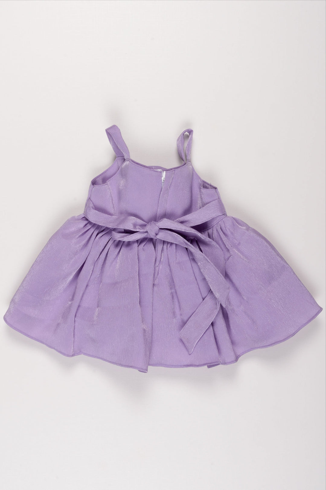 The Nesavu Baby Fancy Frock Infant Girl's Lavender Organza Frock with Elegant Rosette Detail Nesavu Lavender Rosette Organza Frock for Infants | Elegant Formal Dress | The Nesavu