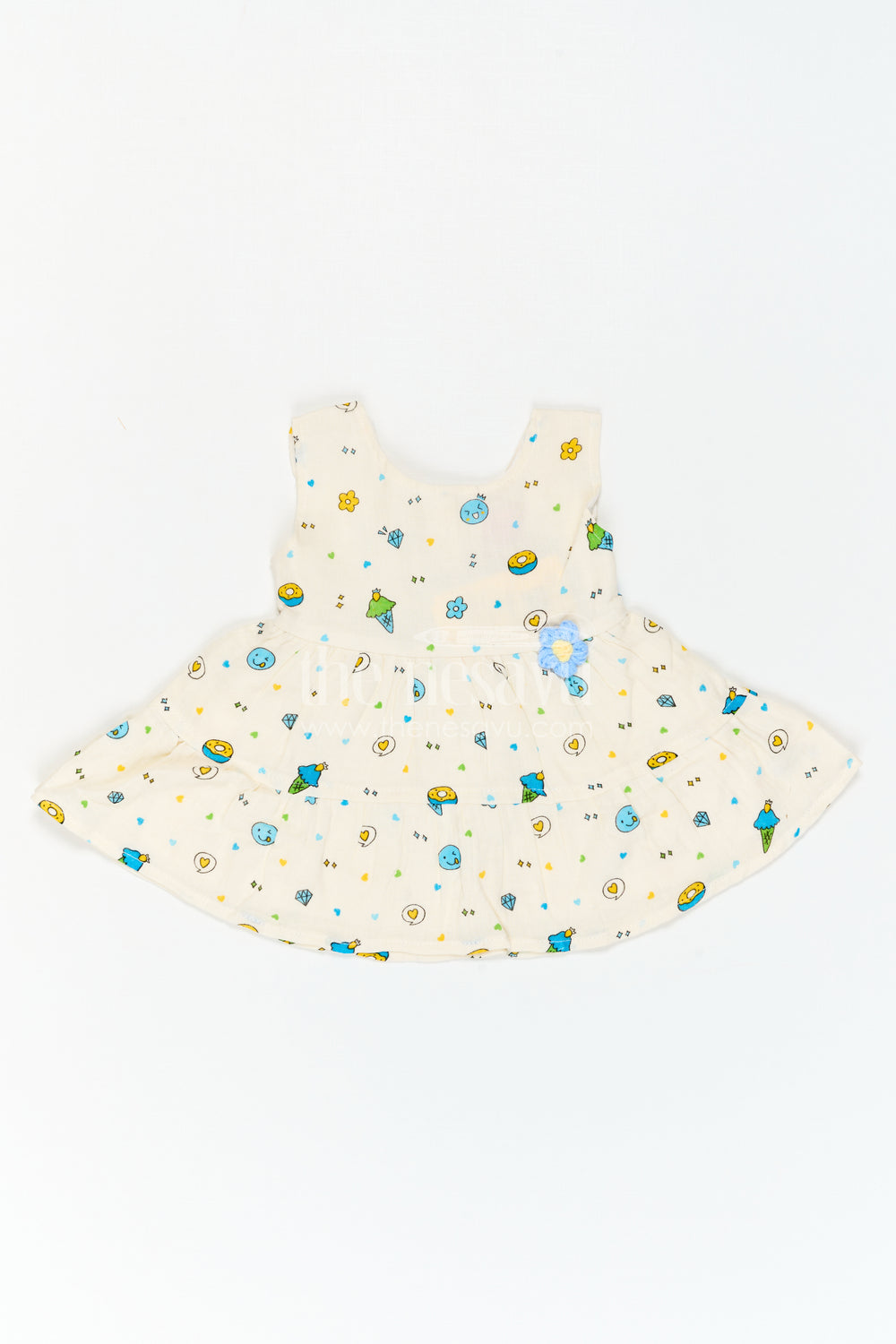 The Nesavu Baby Cotton Frocks Infant Printed Frock for Family Picnic Days Nesavu Nesavu Infant Printed Frock For Family Picnic Days With Breathable Muslin Cotton And Soft Flare