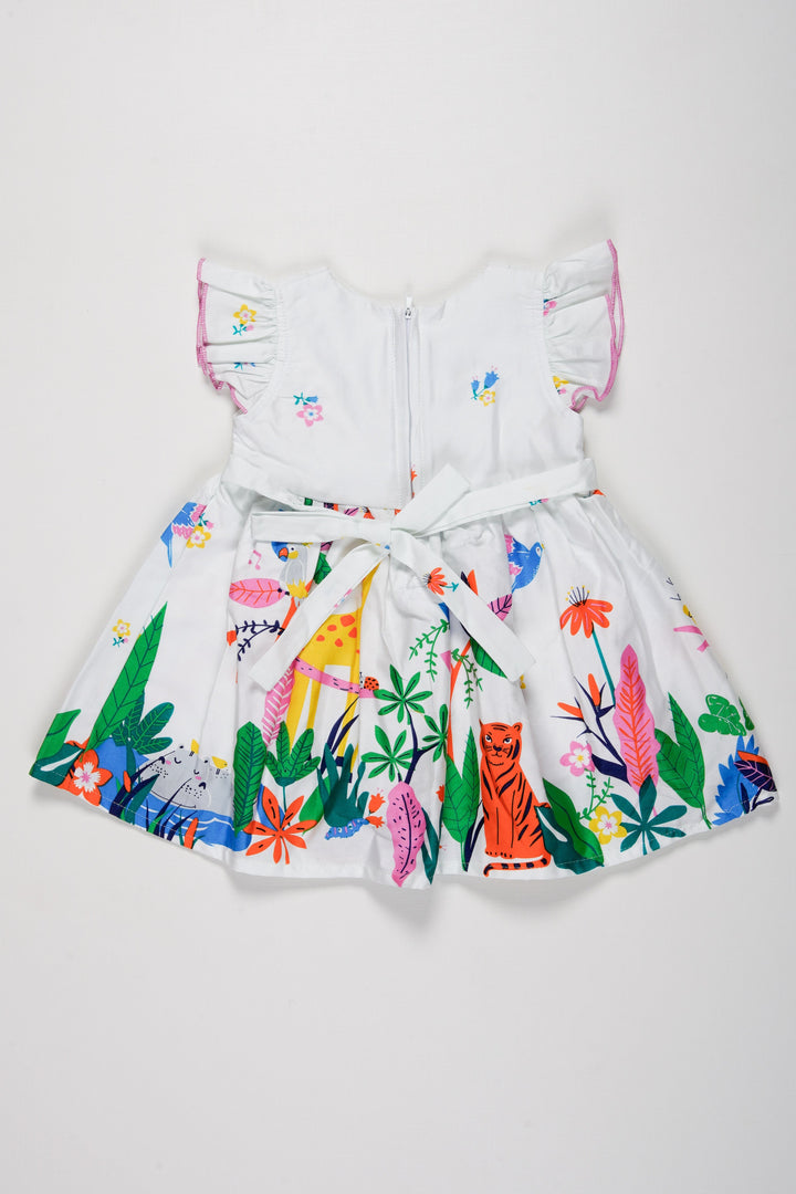 The Nesavu Baby Cotton Frocks Jungle Safari Adventure Baby Girl Frock - Vibrant and Playful Nesavu Explore in Style  Baby Girls Jungle Safari Frock | Colorful and Cute | The Nesavu