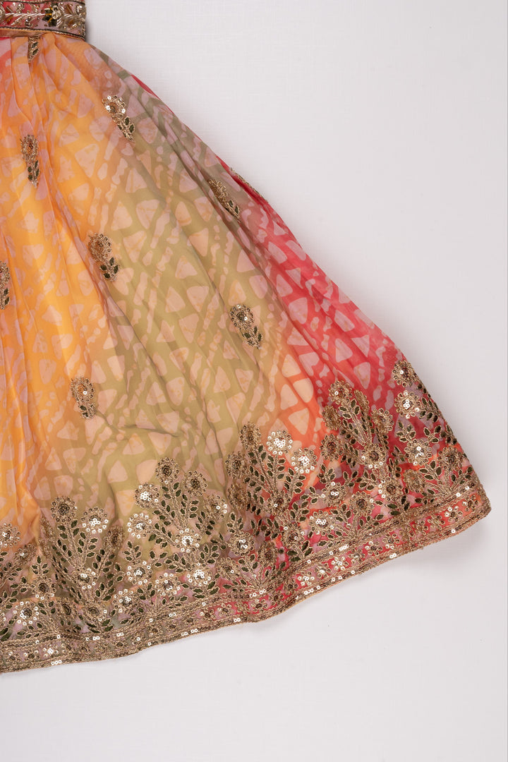 The Nesavu Girls Party Gown Kaleidoscope Grace: Gota Mirror & Geometric Pleated Multicolor Organza Anarkali Gown for Girls Nesavu Fashionable Anarkali Dress Collection | Stylish Anarkali Designs Online | The Nesavy