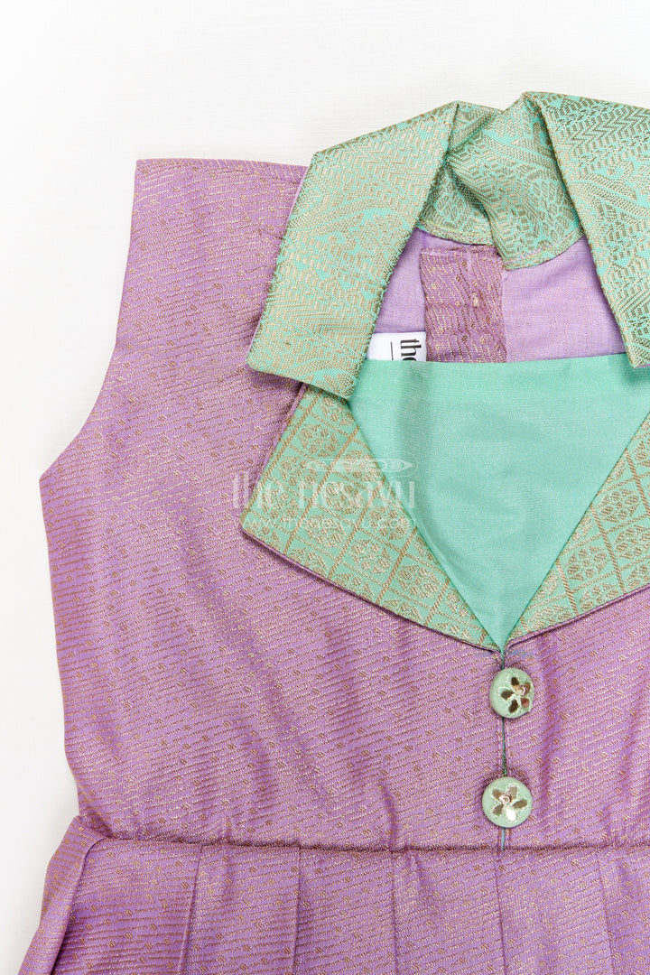 The Nesavu Girls Kanchi Silk Frock Kanchi Silk Frock for Girls for Traditional Birthdays and Festive Wear Nesavu Nesavu kanchi silk frock for girls with pleated skirt and traditional zari weave