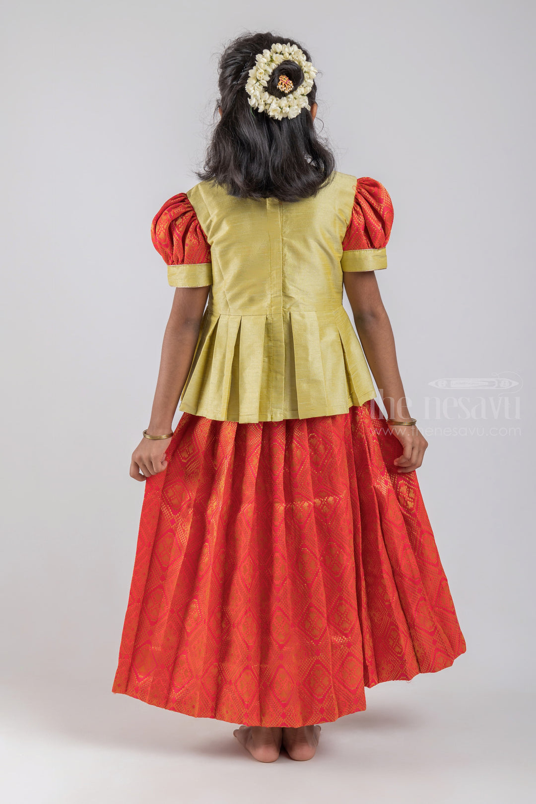The Nesavu Pattu Pavadai Kerala Pattu Pavadai Designs: Timeless Elegance for Your Little One psr silks Nesavu