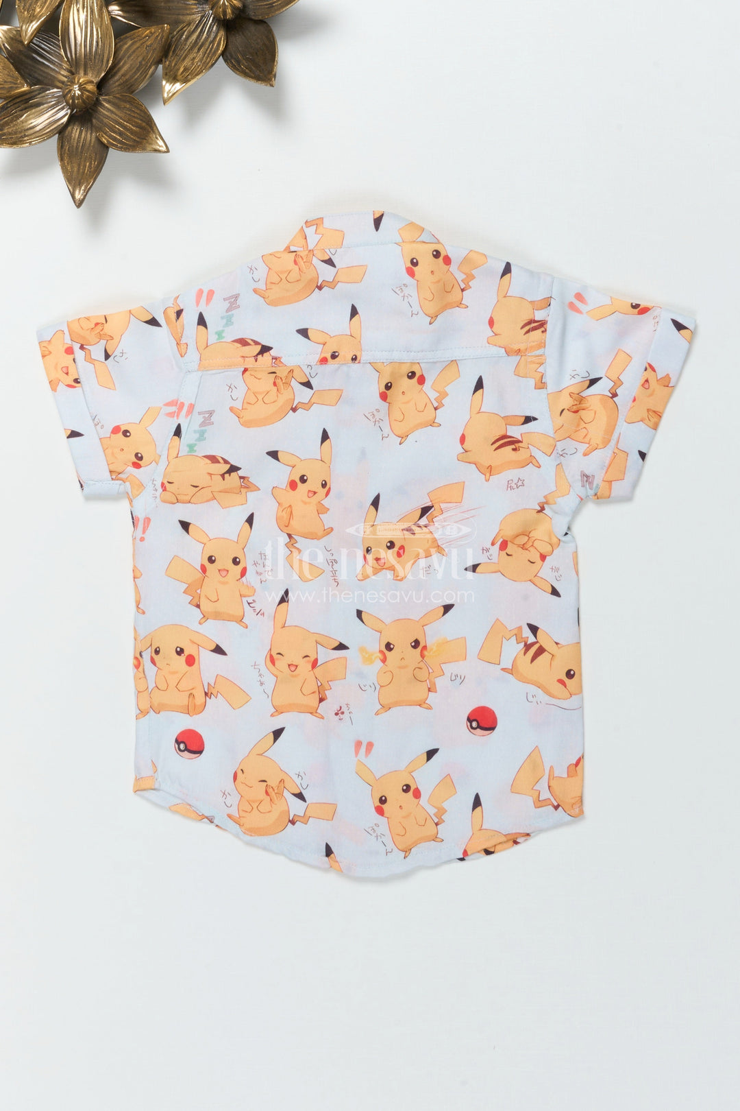 The Nesavu Boys Linen Shirt Kids Cartoon Print Shirt for Birthdays and Casual Wear Nesavu Nesavu kids linen shirt with cartoon print for birthdays, casual outings, and playful style