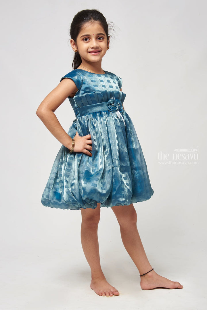 The Nesavu Girls Fancy Frock Kids Designer Tiered Frock with Satin Lining and Floral Appliqué Nesavu Girls’ Boutique Cocktail Dress - Best For Birthday & Play Dates | The Nesavu