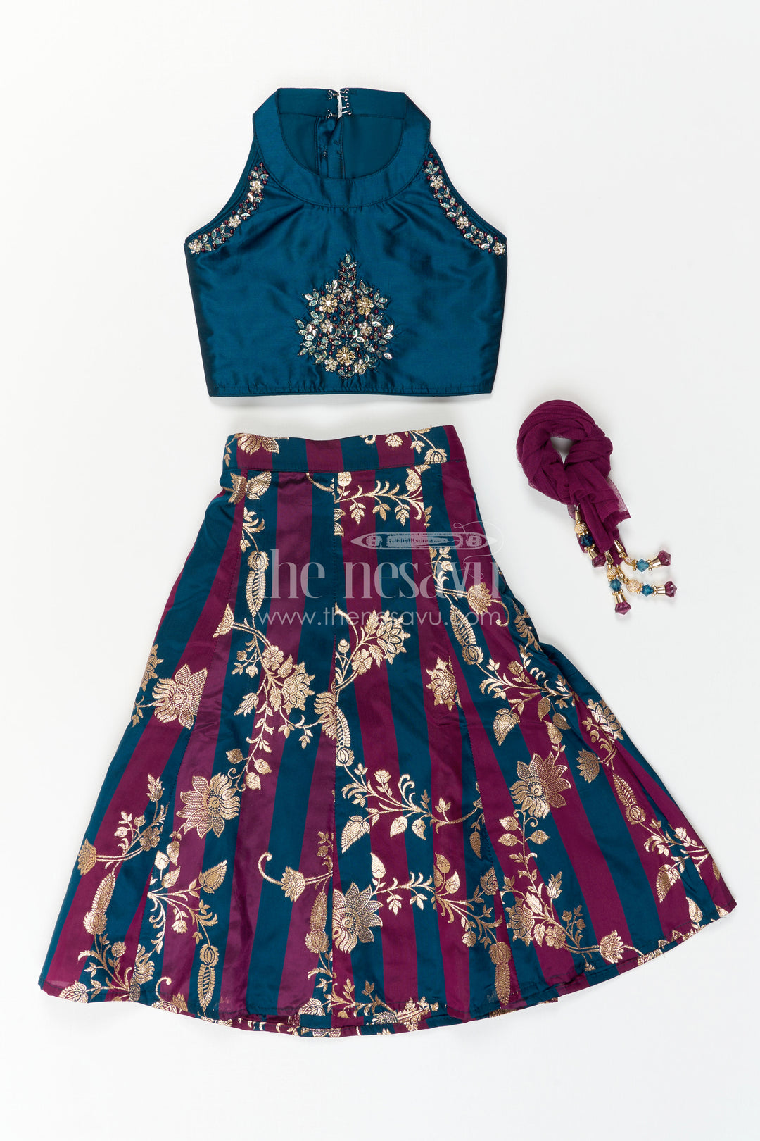 The Nesavu Girls Lehenga Choli Kids Ethnic Lehenga Set for Cultural Functions and Celebrations Nesavu Nesavu Kids Ethnic Lehenga Set For Festive Functions Weddings And Cultural Celebrations For Girls