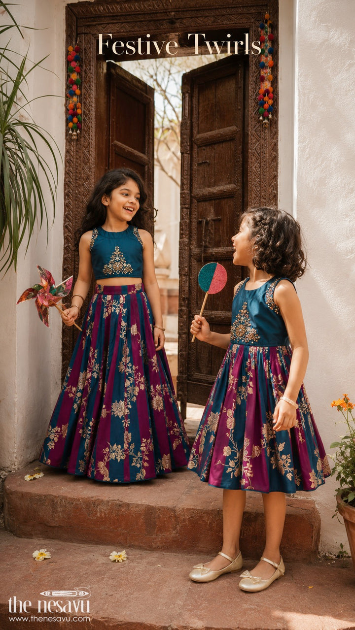The Nesavu Girls Lehenga Choli Kids Ethnic Lehenga Set for Cultural Functions and Celebrations Nesavu Nesavu Kids Ethnic Lehenga Set For Festive Functions Weddings And Cultural Celebrations For Girls