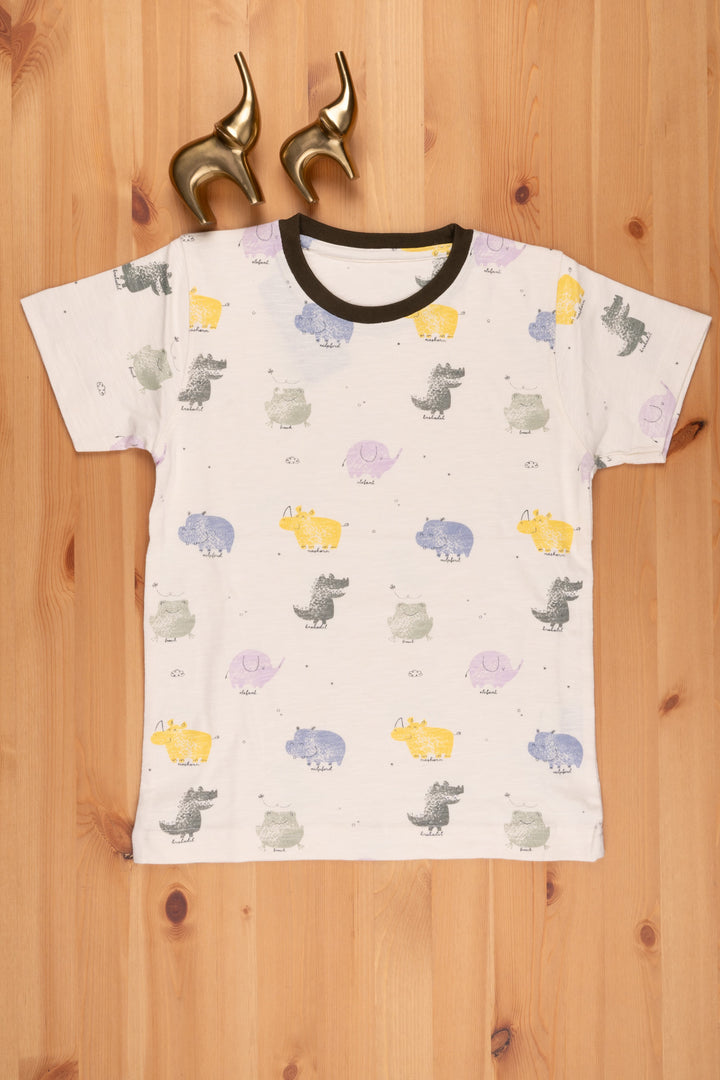 The Nesavu Boys T Shirt Kids Unisex T-Shirt Playful Patterns and Kid-Friendly Designs Nesavu 18 (2Y) / White LTP014 Girls' Crew Neck T-Shirts: Comfortable and Fashionable