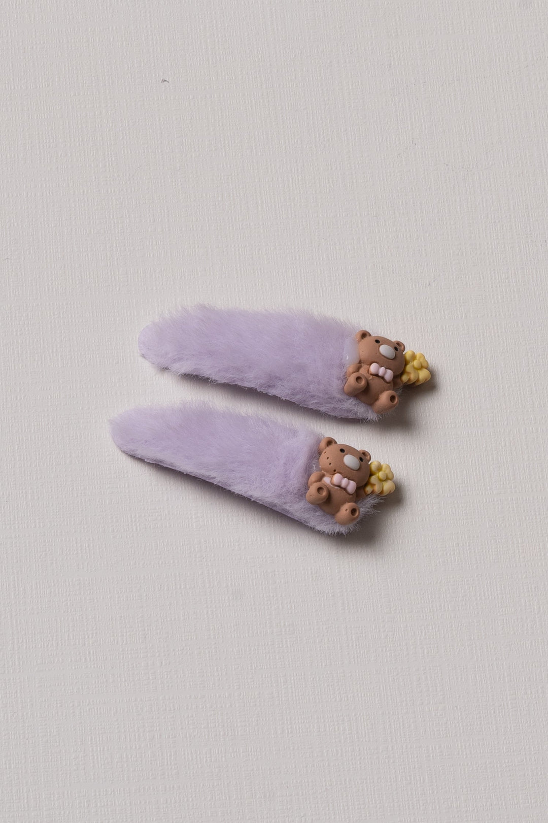 The Nesavu Tick Tac Clip Lavender Dream Fuzzy Tick Tac Clips Nesavu Purple / Style 4 JHTT16D Children's Lavender Fuzzy Animal Tick Tac Clips | Soft Hair Accessories | The Nesavu