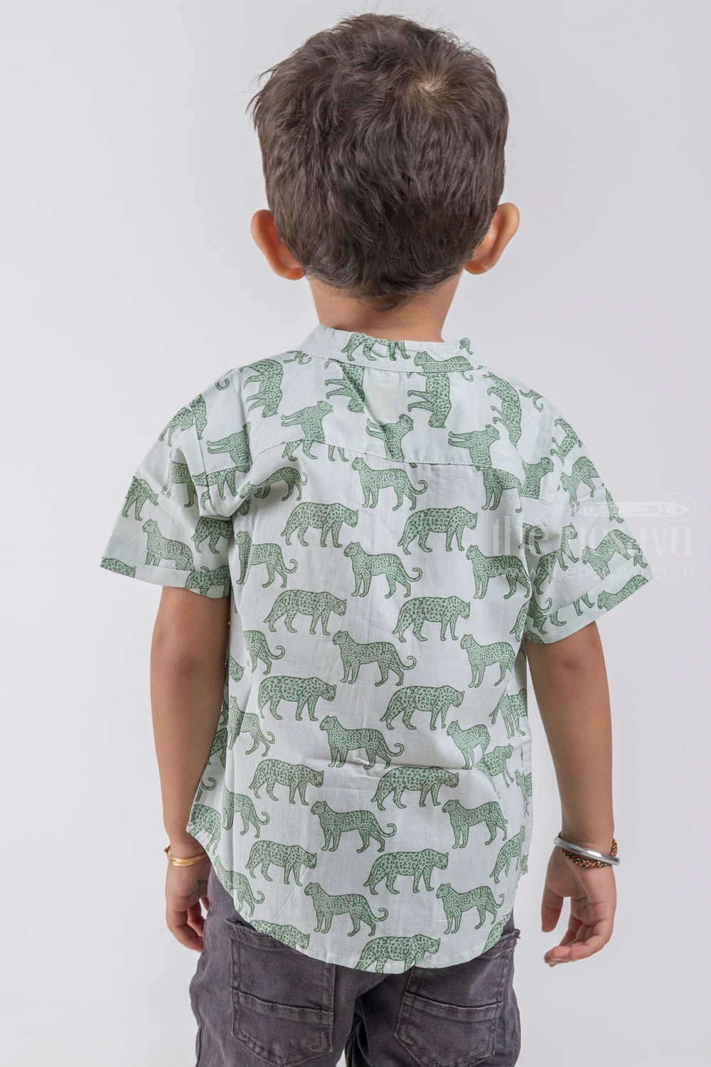The Nesavu Boys Cotton Shirt Leopard Print Shirt for Boys | Pure Cotton | Nesavu | Exude Confidence and Style psr silks Nesavu